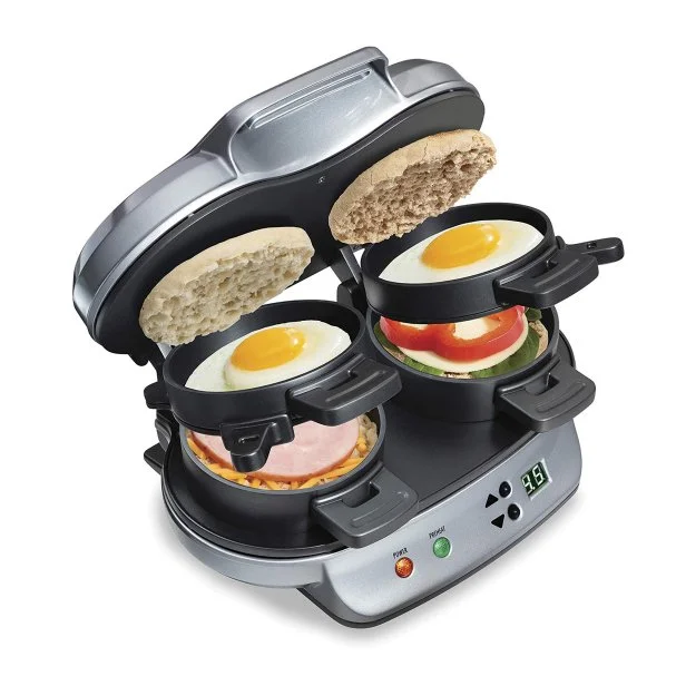 hamilton beach timer equipped dual breakfast sandwich maker 1